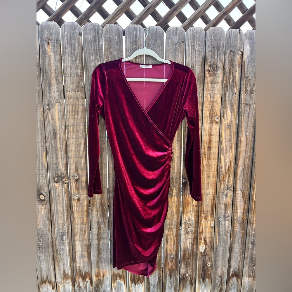 Velvet Dress in Deep Red